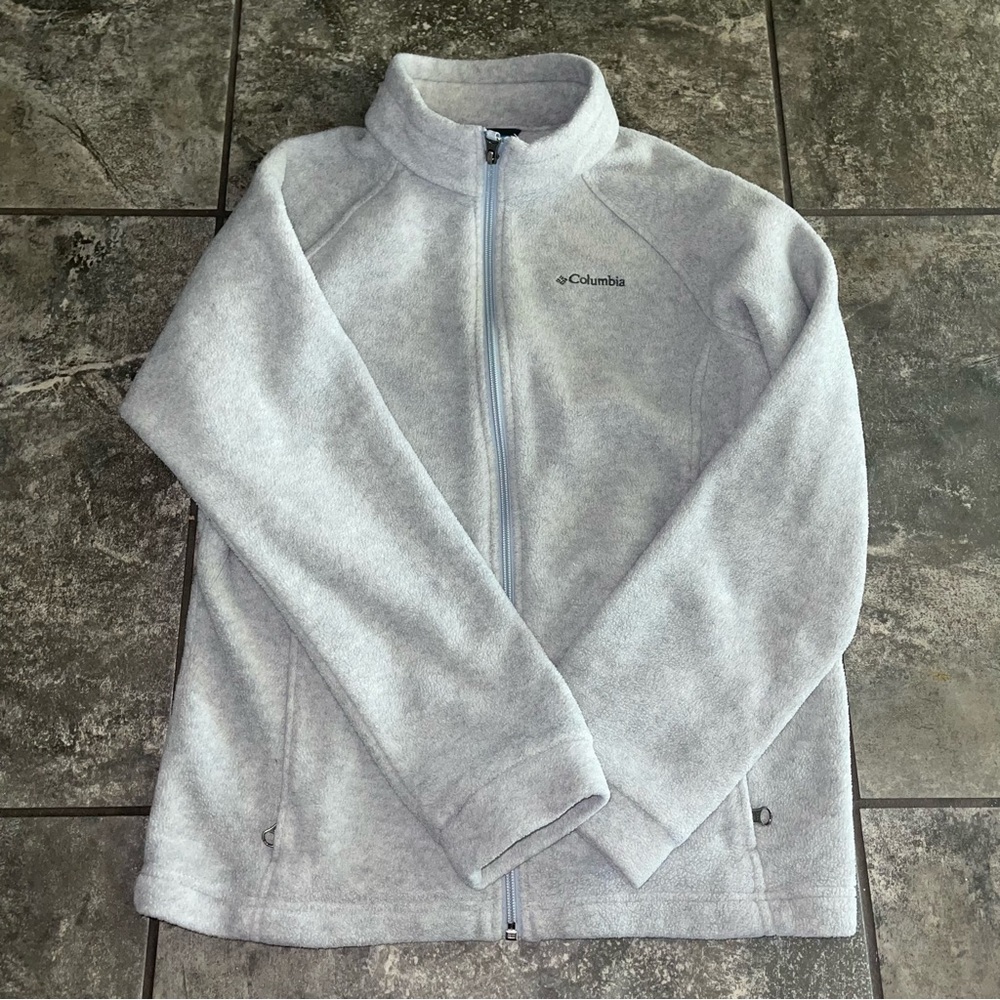 Columbia Fleece Jacket Light Gray Womens M